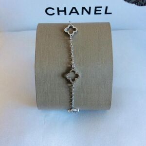 Silver Clover CLEEF Charm Bracelet